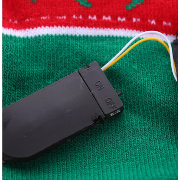 2 LED strikkede julehatte med kvast og pompon