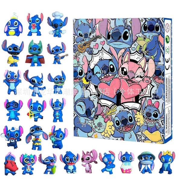 2025 Stitch Lilo & Stitch Julkalender Blind Box 24 Halloween Nedräkning Anime Blind Box Stitch D
