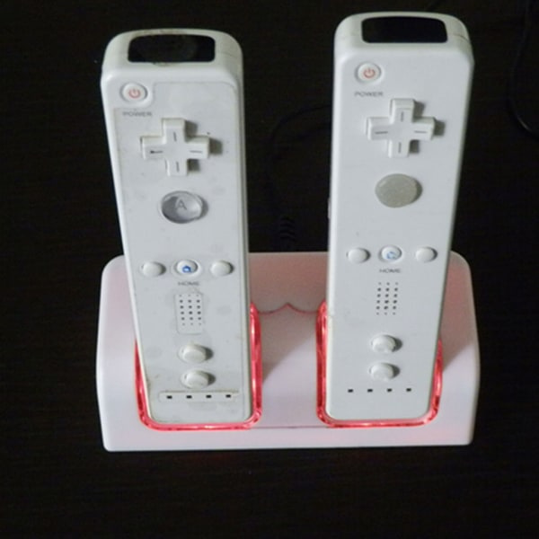 Latausasema Dual Charger Dock Wii-kaukosäätimelle Peliohjain Ohjain LED-ilmaisimella Latauskaapeli Musta