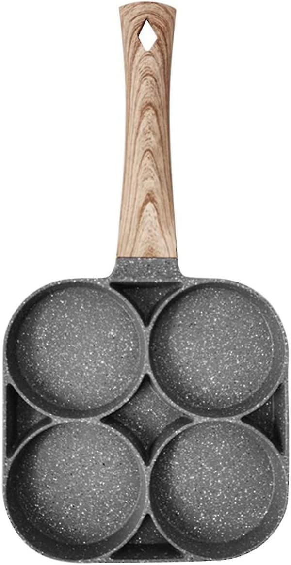 Non-stick stekepanne med 4 hull, pannekakepanne, stekt egg, hamburgerpanne