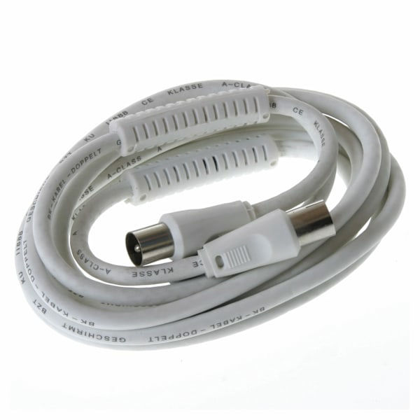 Antennekabel 85dB ferrit, 5m, Hvid