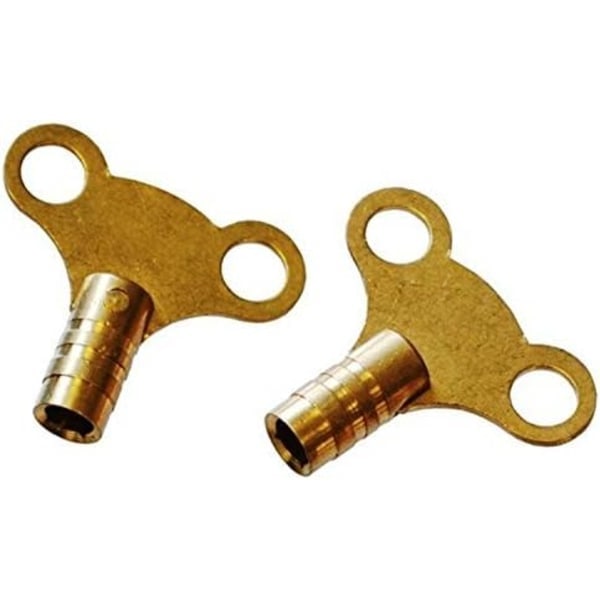 Radiatorkran Nyckel Klocktyp Massiv Mässing - 2-pack