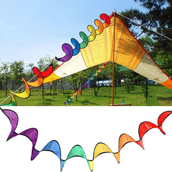 Farverigt Campingtelt Foldbar Spiral Vindmølle Vindspinder Hom One Size