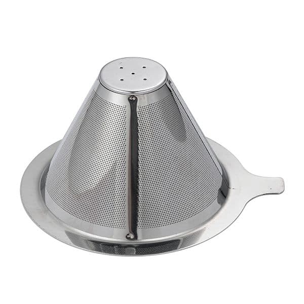Kaffefilter i rustfrit stål, papirløst, permanent pour-over filter til brygning af én kop, til manuel kaffemaskine