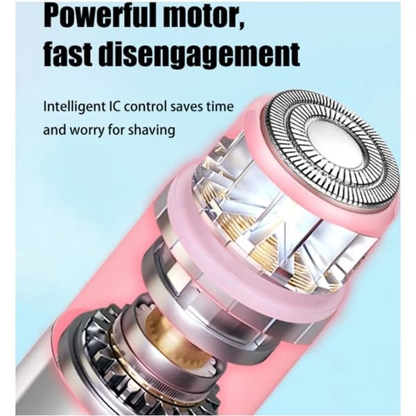 2-i-1 elektrisk epilator til kvinder, trådløs barbermaskine, til ansigt, læber, hage, armhuler og ben (lyserød)