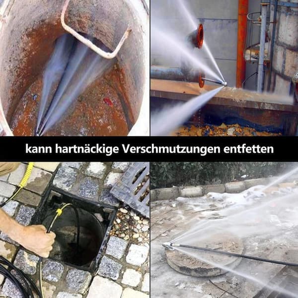Rørrenseslange, 20 M, 180 bar, højtryksslange med adapter, sæt til Karcher højtryksrenser