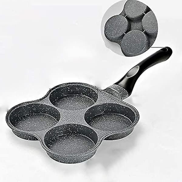 Non-stick stekepanne med 4 hull, pannekakepanne, stekt egg, hamburgerpanne