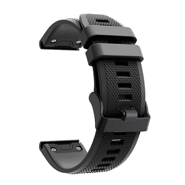 Garmin Fenix 5 -kelloon silikoninen urheiluranneke, säädettävä ranneke mustalla soljella Black Garmin Fenix 5