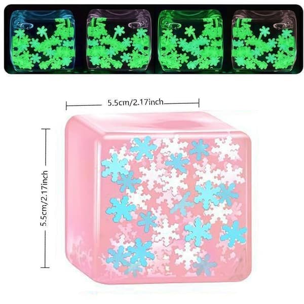 Glow In The Dark Ice Cubes Sensorisk Legetøj Strækbar Tekstur Til A2