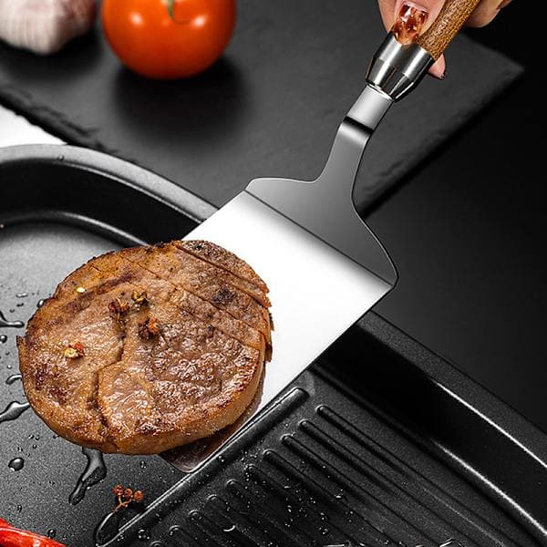 BBQ-platta i rostfritt stål Grillskrapa Pannkaksspatel Med Wo Silver Onesize