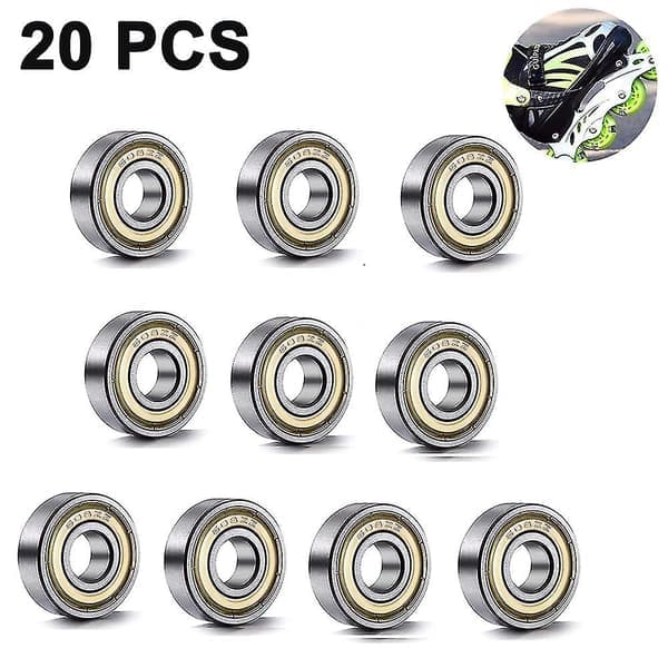 608 Zz Kuglelejer (20 stk), 608zz Metal Dobbeltskærmede Miniature Dybe Sporkuglelejer til Skateboard