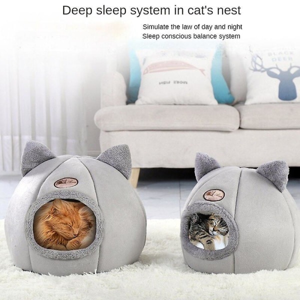 Ny djup sömn komfort i vinter kattbädd Iittle matta korg små hundhus produkter husdjur tält mysig grotta bo inomhus Cama Gato kattmöbler L 36x36x38cm