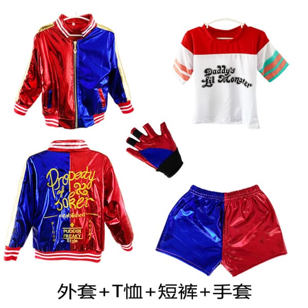 Harley Quinn Barn Cosplay Kostym Monsterjacka Barn 120cm