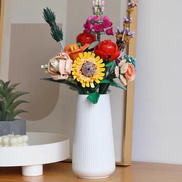 Hvide Keramiske Riflet Vas til Minimalistisk Moderne Hjemmeindretning, Enkel Nordisk Stil Dekorativ Blomster Vase