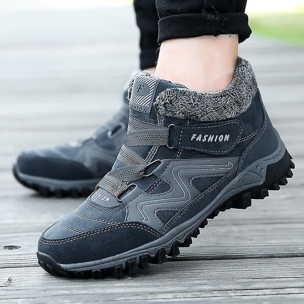 Vattentäta slip-on snökängor för kvinnor med fleecefoder, varma vinterskor 2K6137 Grå Grå 35 35