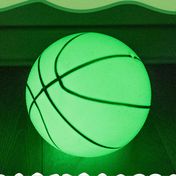 Lysande Basketboll Hög Elasticitet Batterifri PVC Hög Ljusstyrka Holografisk Basketboll för Barn