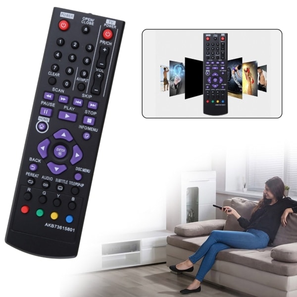 Universal AKB73615801 Fjernkontroll for LG BD670 BD570 BP220
