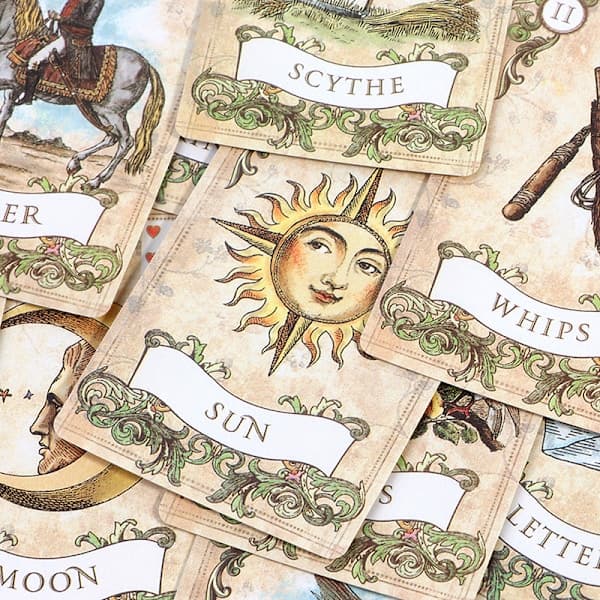 Old Style Lenormand ennustuskortit ennustus peli monivärinen onesize