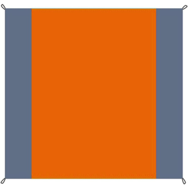 Strandteppe, Sandfritt Strandmatte, Pikniktepper Vanntett Sandfritt for 4-7 Voksne, Overdimensjonert Lett Strand orange