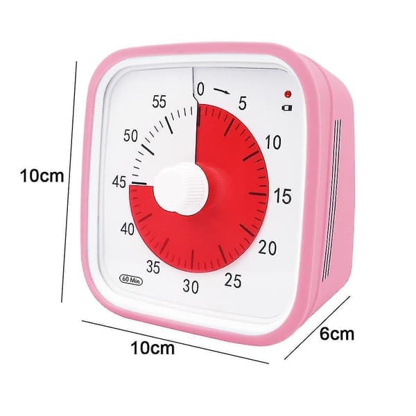 Visuell, stor klassrumstimer för barn och vuxna, hållbar mekanisk kökstimer klocka rosa Pink