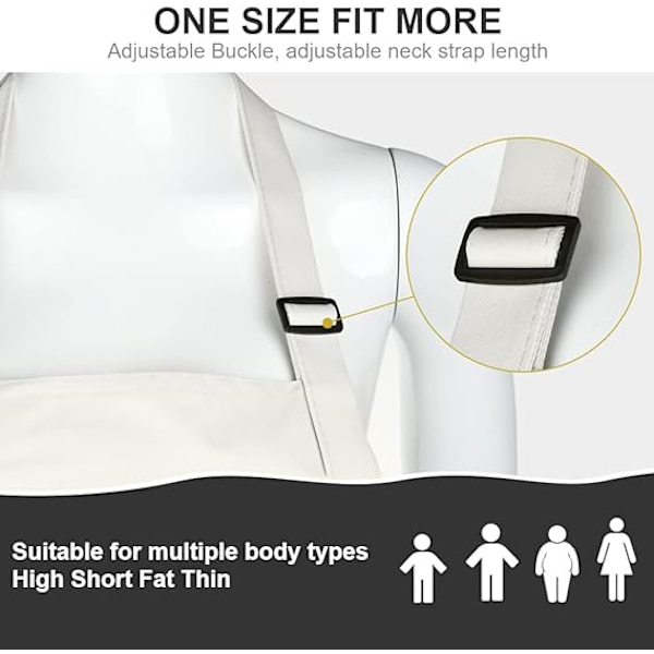 2 stk Unisex Vanntett Forkle, Justerbar Smekkeforkle med 2 Lommer, Maskin  Matlaging Kjøkkenforkle, Restaurant, Kaffehus White