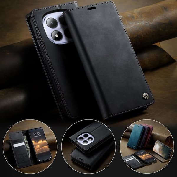 Fodral för Xiaomi Redmi Note 15 Pro 5G, [Ej för 4G] Premium PU-läderfodral [RFID-blockering][Korthållare][Stativfunktion][J1602]