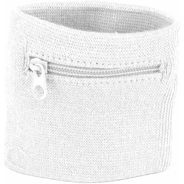 Handledsband plånböcker, svettband handledsband hälsoväxel sport mynt nycklar förvaringsficka plånböcker andningsbara White