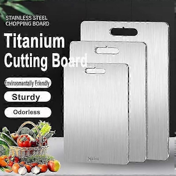 2024-Walkbee Titanium Skärbräda Lättviktig Hållbar Köksbräda Hackbräda Lätt att Rengöra för Hemma Utomhus Camping Picknick 24*15cm