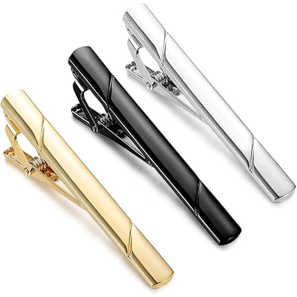 Herre slipsklips i rustfritt stål, minimalistisk slipsklips, klipsklemme, klemmepinner, beste gave til menn i næringslivet Gold