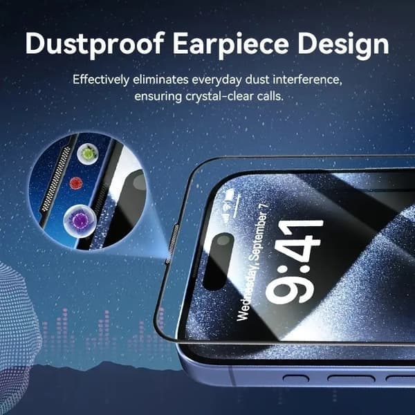 [3-PACK] Kompatibel med iPhone 16 Pro Max Skärmskydd i Härdat Glas | Enkel Applicering Automatisk Installation Precision Passform Transparent iPhone 16 PRO MAX