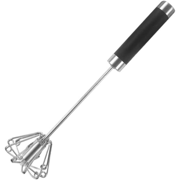 Halvautomatisk roterende og hånddrevet eggvisp, rustfritt stål hånd, kjøkkenredskaper for blanding, pisking, pisking（2 stk）