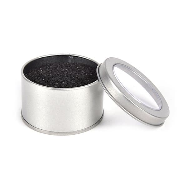 Silver Rund Metall Smycken Klocka Box Display Fodral Klocka Box Hol silver 65*40mm