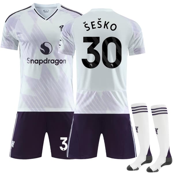 2526 Manchester United Bortedrakt Barn Voksen Trøye Nr. 30 Sesko 24 24