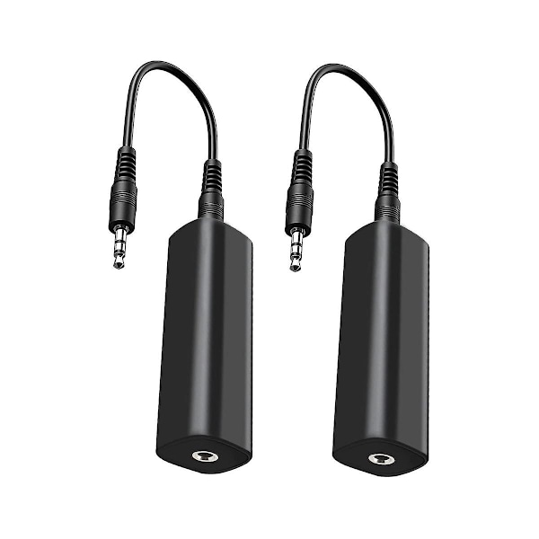 Jordsløyfeisolator Støyfilter for Bilstereo/Hjemmestereo, 2 STK med 3,5 mm Lydkabler