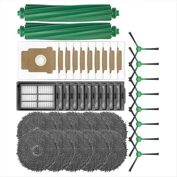 Lisätarvikkeet iRobot Roomba Plus 405 Combo / 505 Combo -robotti-imurille: pääharja, sivuharja, HEPA-suodatin, pölypussit