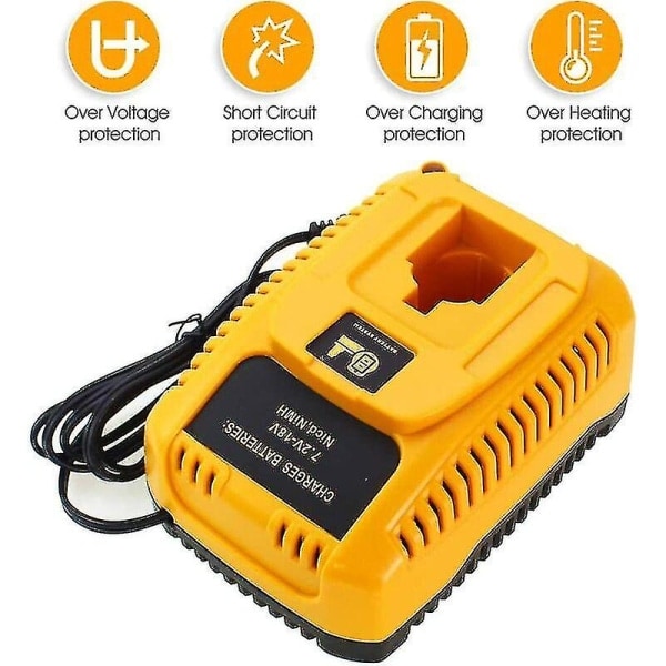 Dc9310 Erstatningsoplader til Dewalt Ni-cd & Ni-mh Batteri 7.2v-18v Dc9096 Dc9098 Dc9099 Dc9091 Dc9071 De9057 Dw9096