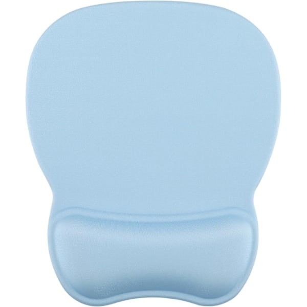 Ergonomisk musmatta med handledsstöd i memory foam, bekväm datormusmatta för laptop, smärtlindrande handledsstöd, renblå Pure Blue