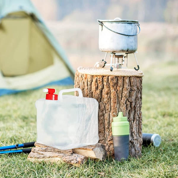 2-PACK 10L Bärbar hopfällbar vattenbehållare med kran