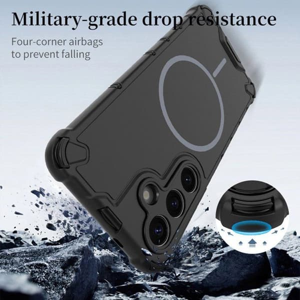 Mørkeblått magnetisk mobildeksel kompatibelt med Samsung S24 Ultra - TPU+PC-deksel