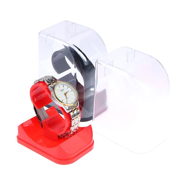 Plastik opbevaringsholder Transparent Smart Watch Beskyttende Display Sort one size