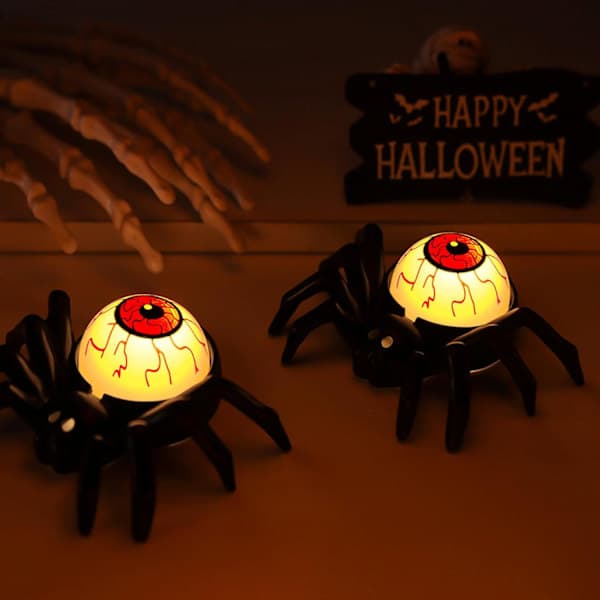 Halloween øye-poppende oransje edderkopplampe-469