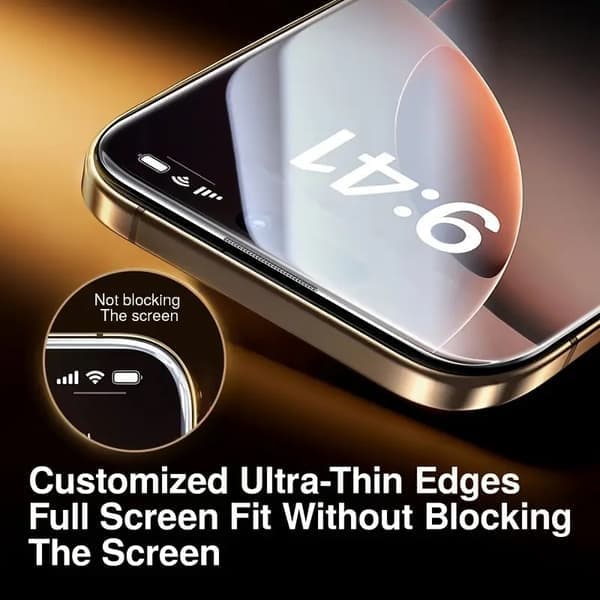 [3-PACK] Kompatibel med iPhone 16 Pro Max Skärmskydd i Härdat Glas | Enkel Applicering Automatisk Installation Precision Passform Transparent iPhone 16 PRO MAX