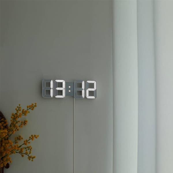 1-pak 3D stereo ur LED vækkeur elektronisk ur termometer