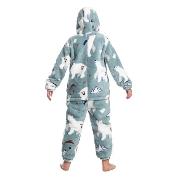 Barnens Onesie Pyjamas Söt Mönstertryck Dragkedja Unisex Huva Fluffig för Vinter Höst Typ 4 Typ 4-Glad Typ 4 120