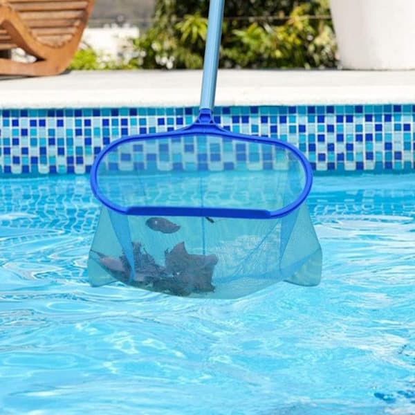 Poolnet til blade, blå poolrensningsnet, poolskimmernet finmasket, poolnet - rengøringsværktøj til pool, poolnet bladfanger SZ2