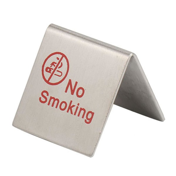 Rökförbudsskylt Rostfritt stål Dubbla sidor märkbar Printed stabilt rökfritt varningsskylt för restaurang A