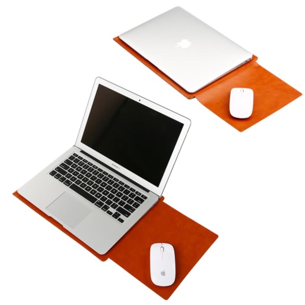MacBook Pro 13 og 15 tommers datamaskinveske med skinn og filtbrun 15 inch