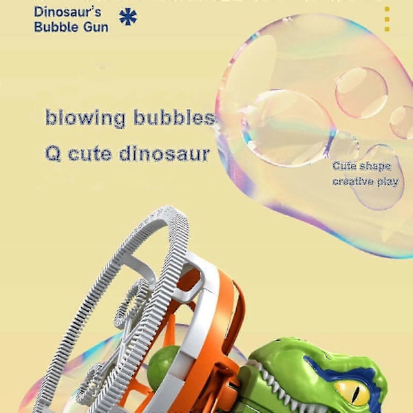 Bubbelmaskin, Bubbelmaskiner för Barn, Dinosaurieleksak - Snngv Green