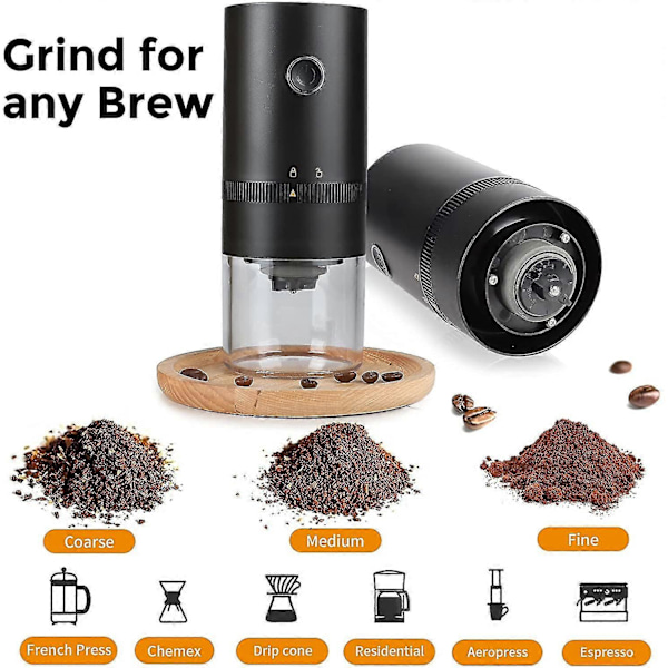 Elektrisk kaffekvern Bærbar Automatisk Kaffekvern Konisk Kaffekvern White