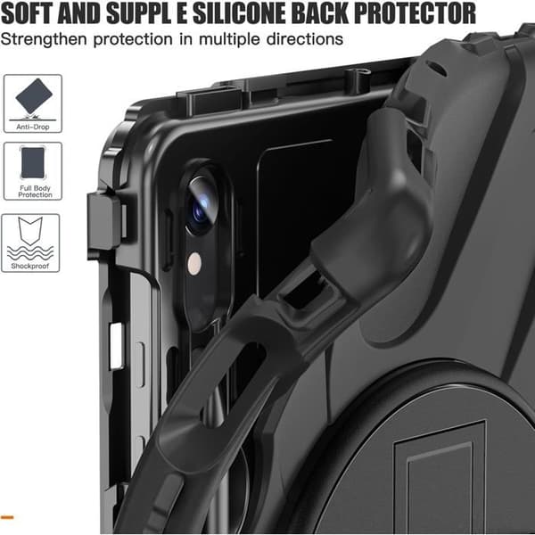 Stødsikkert etui til Samsung Galaxy Tab S10 FE 2025 10,9\"/S9 FE/Tab S9 11\", Robust panseretui med roterbart stativ